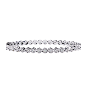 Pulsera de tenis de diamantes Miracle Plate – Disco con engaste de ilusión, diamante CVD de laboratorio, oro blanco macizo de 10K, 14K, 18K - Product Image 2