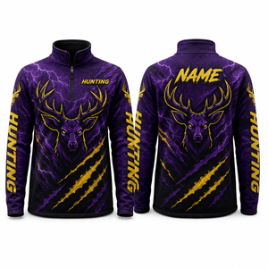 Veste softshell de chasse pour homme MEGAMAPLE, manches longues, impression par sublimation, motif floral violet, respirante et anti-humidité. - Product Image 1