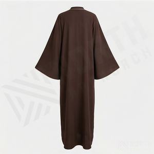 2025 OEM Kimono Abaya pour femmes musulmanes, en tissu polyester épais, doux et très extensible, col en V, manches longues, pour fêtes, Ramadan, mariages - Product Image 2