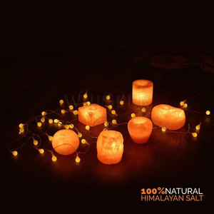 Juego de Portavelas de Sal de Cristal Natural Tallado de Alta Calidad Whisper Salt, con Tacto Real, en Forma de Cuenco de Fuego Moderno, Decoración para el Hogar, Regalo - Product Image 5