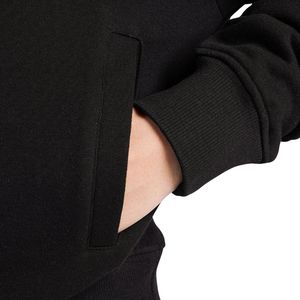 Sudadera con Capucha Negra Oversize para Mujer, Casual, de Manga Larga, Forro Polar, Estilo Urbano, Cálida para Invierno - Product Image 2
