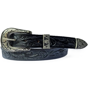 Hot Sale Men's Stylish Western Leather Hand <b>Tooling</b> <b>Belt</b> with Floral Carving available in three vibrant colors designer buckle - Product Image 4