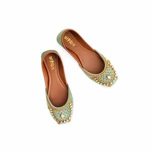 รองเท้าส้นเตี้ย khusa แฟนซีของผู้หญิง EC8526 pistagreen - Product Image 1