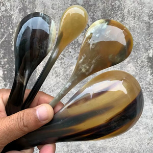 Ensemble de cuillères à caviar en corne de buffle faites à la main, ustensiles de service écologiques naturels de qualité supérieure, compatibles lave-vaisselle, pour cuisines élégantes - Product Image 3