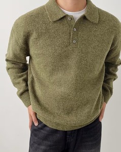 Cárdigan de Cachemira para Hombre con Cuello Solapa, Estilo Casual de Otoño/Invierno, Prenda Interior de Alta Gama, Top Base de Punto, Prenda Exterior Estándar - Product Image 1
