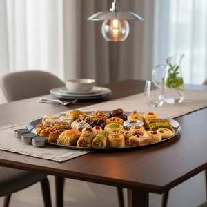 Ensemble de luxe de 3 plateaux de service ronds en métal avec finition miroir pour la maison, l'hôtel, le thé, le café et la présentation des aliments en gros de chez White Royals - Product Image 6