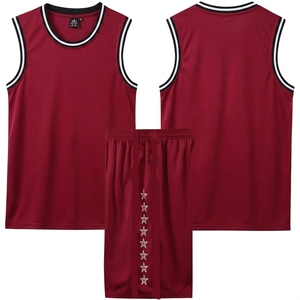 Ensemble de maillots de basket-ball personnalisés pour hommes et femmes, uniforme de basket-ball sans manches avec shorts, 100% polyester, logo en transfert thermique, vêtements de sport - Product Image 4