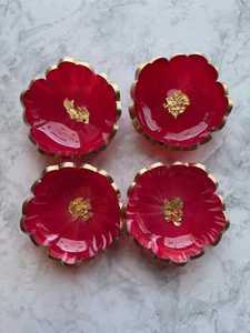 Bol décoratif en résine rose quartz scintillant fait main avec accents dorés – Idées de décoration intérieure, cadeaux, art en résine - Product Image 4