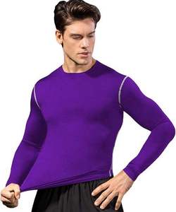 <b>Men's</b> Full Sleeve <b>Compression</b> <b>Shirt</b> Breathable Sublimation Printed Purple Blue Spandex Polyester Quick Dry Sport Top Rash Guard - Product Image 5