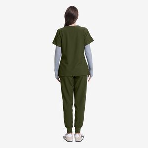 Ensembles de blouses médicales en jersey de coton à col en V TANAZAINRA pour usage hospitalier - Uniformes infirmiers unisexes confortables et durables - Product Image 5