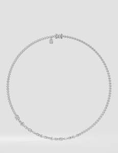 สร้อยคอเทนนิสเพชรเม็ดกลมผสมแบบพรีเมียม 9KT 10KT 14KT 18KT เงินสเตอร์ลิง เครื่องประดับหรูหราสำหรับงานแต่งงาน ของขวัญสำหรับผู้หญิง - Product Image 3
