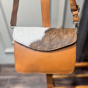 Fabricant le plus vendu sac en cuir de fourrure de vachette sac à main en cuir véritable pour femmes élégantes sac à bandoulière cheveux sur des sacs en cuir - Product Image 2