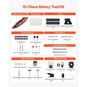 Kit Utensile Rotante da 51 Pezzi, Mini Incisore Elettrico 200W con Cavo, 8000-40000 RPM, Mandrino Universale Multiuso per Fai-da-te - Product Image 4