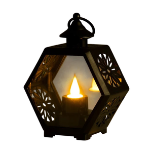 Wholesale Modern Black Metal Hanging Candle <b>Lantern</b> <b>Set</b> Of 2 Indoor Outdoor Decorative Candle Holder <b>Lantern</b> For Home Garden - Product Image 2