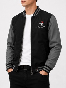 Chaqueta Varsity de Béisbol con Capucha para Hombre, Diseño Personalizado OEM, Dos Tonos, Estilo Urbano, Hip Hop, Lona Impermeable y Resistente al Viento con Forro de Lana - Product Image 4