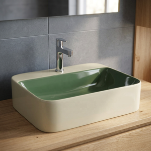 Vistaar Modern Square Slim Edge Ceramic Counter Top Hand Wash Basin Luxury Bathroom Vessel Sink Factory India Export - Product Image 2
