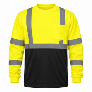 Top Quality Reflective Long-Sleeve Reflective <b>Strips</b> Durable <b>Fabric</b> Construction Working Safety T-Shirts For Worker - Product Image 3