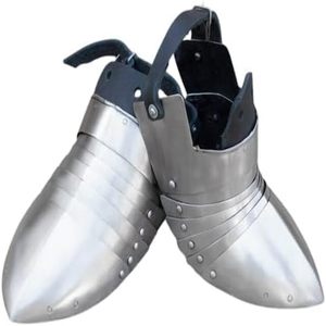 Armadura de pie para recreación medieval Buhurt SCA, zapatos Sabaton antiguos, combo de Sabatones de acero, electrochapados, pulidos, coleccionables de arte. - Product Image 1