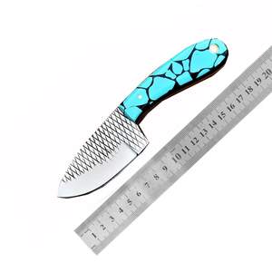 Cuchillo de caza Cowboy Bull Cutter de hoja fija para supervivencia al aire libre, acero raspado de grado industrial, 3 años de garantía, escamas de resina acrílica - Product Image 6