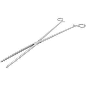 Pinzas de alimentación de acero inoxidable de 40 cm con punta redondeada y patrón sólido de bloqueo para alimentar reptiles pájaros peces - Product Image 1