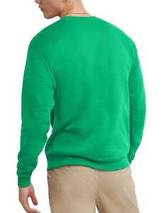 Sweat-shirt pull-over pour homme, vert, en molleton épais, respirant, coupe ample, de haute qualité, uni, pour l'hiver, en vente en gros. - Product Image 4