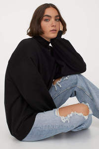 Wholesale Women's Oversized <b>Fit</b> Custom Soft Fleece <b>Jumper</b> Winter Autumn Mock Neck Sweatshirts Custom Logo Printing Streetwear - Product Image 4