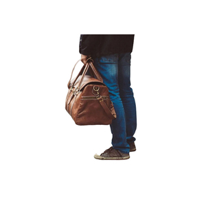Customizable Lady Vintage Sport <b>Duffle</b> <b>Bag</b> Full Grain Buffalo Genuine <b>Leather</b> Unisex Zipper Closure Stylish Waterproof Gym - Product Image 2