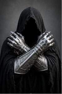 Guantes de Caballero Medieval, Plateados, de Acero Inoxidable, Armadura Gótica, Articulados, para Toda la Mano - Product Image 2