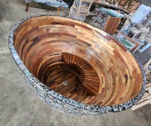 Baignoires autoportantes modernes en bois de Kupang, écologiques, durables et portables, pour extérieur de villa et appartement - Product Image 3