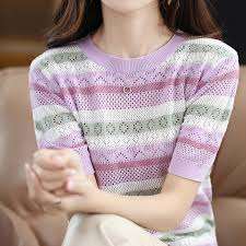 Camiseta de Moda Urbana con Cuello Redondo y Manga Corta para Mujer, de Alta Calidad, con Logotipo Personalizable, Informal, para Verano - Product Image 2