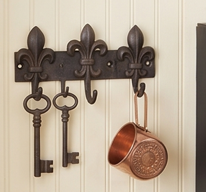 Perchero de Pared Estilo Vintage con 3 Ganchos de Metal con Diseño de Flor de Lis, Resistente al Óxido, para Organización y Almacenamiento de Ropa - Product Image 6