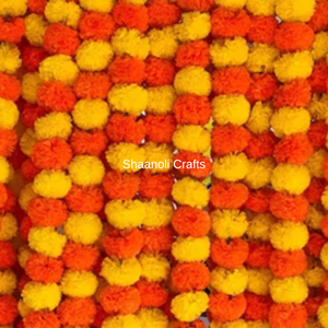 45'' Marigold Garland Bell <b>Artificial</b> <b>Flowers</b> for Wedding Party Diwali Mexican Day of Dead Decorations Indian Mantle Decoration - Product Image 4