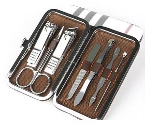Classic 7 In 1 Stainless Steel <b>Nail</b> <b>Kit</b> With Scissors And Clippers Portable Manicure Set For Adults In Checkered Case - Product Image 1