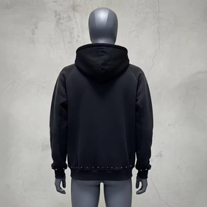 Streetwear <b>Sun</b> Faded Distressed Plus Size Men's Hoodies & Sweatshirts Drop Shoulder Plain Acid Wash Zipper Hoodie Hoodie for Men - Product Image 2