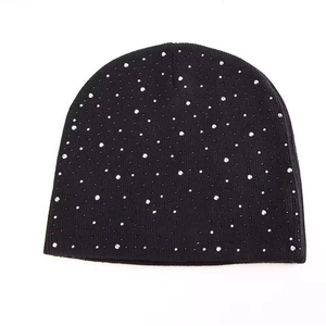 All Colors Are Available of Rhinestones Work on <b>Overall</b> Beanies Manufacturer Custom Rhinestones <b>Winter</b> Knitted Hats Beanie - Product Image 5