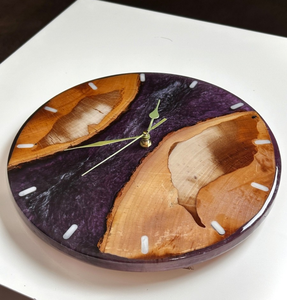 Glossy Finished Luxury Wooden & Epoxy Resin <b>Wall</b> <b>Clock</b> For Gifting & Homedecor Handmade <b>Modern</b> Time Piece For Restaurant Hotel - Product Image 6
