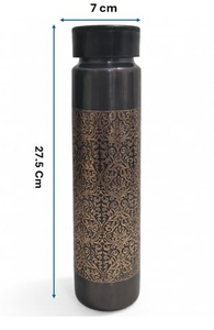 Bouteille d'eau en cuivre martelé FAIZA CRAFT, 1 litre, couleur personnalisable, indispensable pour les voyages, la guérison ayurvédique, le bureau, l'extérieur - Product Image 5