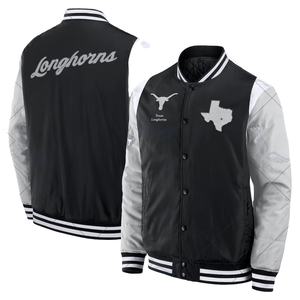 Chaqueta transpirable Elite de alta calidad hecha a medida University Texas Longhorns Elements, chaqueta negra de lana a presión, estilo informal - Product Image 1