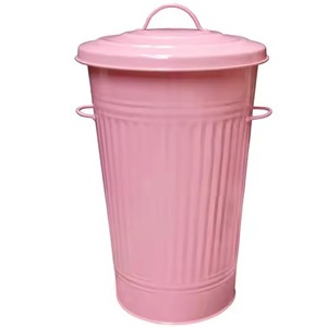 Black Cylindrical Metal Waste <b>Bin</b> Open Top Simple Style Indoor Waste <b>Bin</b> for Household Use Trash Can - Product Image 2
