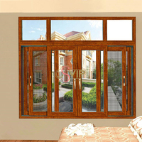Ventana Corredera Francesa de Aluminio con Doble Acristalamiento Negro para Hotel, Ventanas Correderas para el Hogar