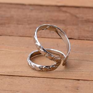 925 Sterling Silver <b>Adjustable</b> Heart Pattern Double Row Finger Splint <b>Ring</b> Orthopedic Swan Neck & Boutonniere Deformity Support - Product Image 3