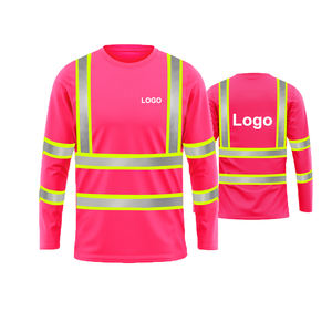 Camisetas Polo de Seguridad de Alta Visibilidad con Logotipo Personalizado, Manga Larga, Reflectantes, Detectables por Detector de Metales, de Poliéster, Unisex, para Construcción - Product Image 3
