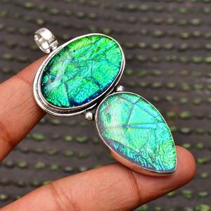 Colgante de Plata de Ley 925 con Ópalo de Fuego Triple, Hecho a Mano, con Piedra Preciosa Natural, Joyería para Mujer, Regalo al por Mayor - Product Image 4