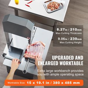 Commercial Electric 550W Stainless Steel <b>Meat</b> Bandsaw 19.1\"x15\" Vertical Bone Sawing <b>Machine</b> 7.09\" Cutting <b>Meat</b> <b>Processing</b> - Product Image 5