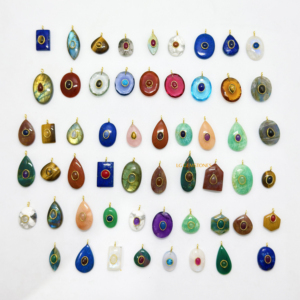 Colgante de Cabujón Ovalado de Cornalina con Doble Piedra de Amatista Chapado en Oro de 18k - Product Image 5