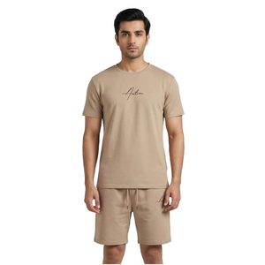 ชุดเซ็ตเสื้อยืดและกางเกงขาสั้นแฟชั่นผู้ชายสำหรับฤดูใบไม้ร่วง ไซส์ใหญ่ แห้งเร็ว ผลิตจากโพลีเอสเตอร์/คอตตอน ปรับแต่งได้ ชุดลำลองสำหรับเล่นกีฬา - Product Image 6