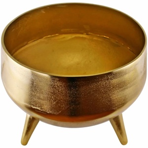 Bol à fleurs à pied en métal et aluminium au design unique Décorations de centre de table personnalisées Meilleure vente Bol à fruits Base à pied - Product Image 2