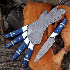 Juego de Cuchillos de Damasco LEGACY BLADES Premium, los Más Vendidos, con Mango de Madera, Forjados a Mano, Cuchillos de Cocina para Chef con Bolsa de Cuero Enrollable - Product Image 3