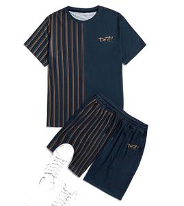 High Quality Gym Clothing Casual Soft Cotton T Shirt And Shorts Set Custom Logo T Shirts With <b>Matching</b> Shorts For Men - Product Image 1