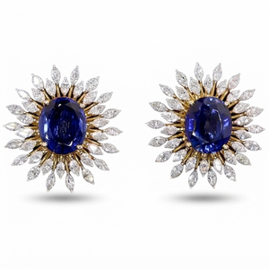 Boucles d'oreilles pendantes classiques en or jaune avec diamants de laboratoire pour un usage quotidien, bijoux certifiés - Product Image 1
